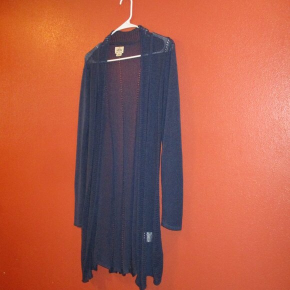 Ariat Woman Medium Dark Blue Long Sleeve Travel Vacation Wrap Sweater - Picture 3 of 9